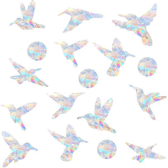 54 Pieces Birds Static Window Clings Anti Collision Window Decals for Bird Strikes, Glass Door Window Stickers, Stop Birds Flying into Windows, Bird