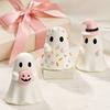 Indoor Halloween Table Centerpiece Ghost Figurine, Resin Spooky Cute Statue, Funny Creepy Ornament Tabletop for Home Shelf Party Haunted