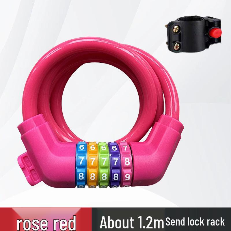 Portable Frosted Steel Cable Bicycle Lock with Anti-Theft Combination for Mountain Bikes and Electric Vehicles