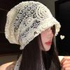Breathable Hollow Out Flower Beanies Embroidered Flower Pile Hat Casual Lace Hat  Outdoor