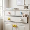 Single Hole Ceramic Drawer Knobs Solid Metal Thread Cartoon Furniture Handles  Kids Room