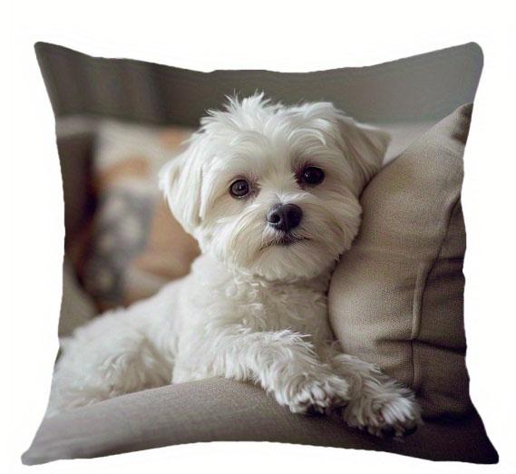 Maltese Dog Photo Print Cushion Covers Decorative Pillowcases for Home Sofa Bedroom Living Room