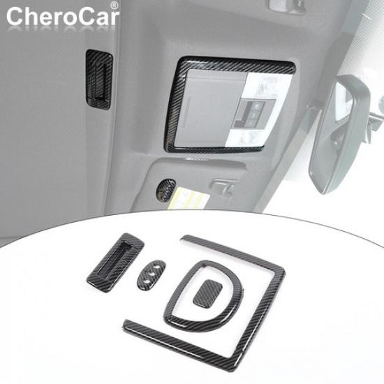 For 09+ Ford F150 Inner Roof Read Light Skylight Handle Frame Trim Carbon Fiber