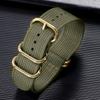 18/20/22/24mm Fibbia Dorata Nylon Alta Densità Cinturino Orologio Uomo Donna Cinturino Business Tela Intrecciata Sportivo Resistente Durevole Braccialetti