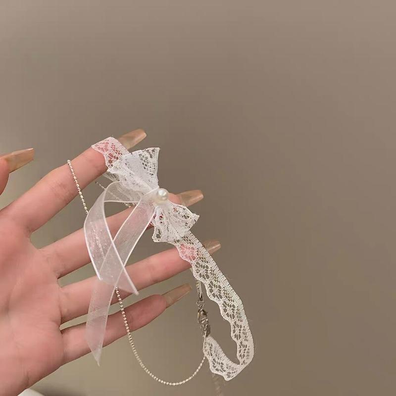 Банты кружевной воротник ожерелье аксессуар на шею чокер ожерелье веревка белый