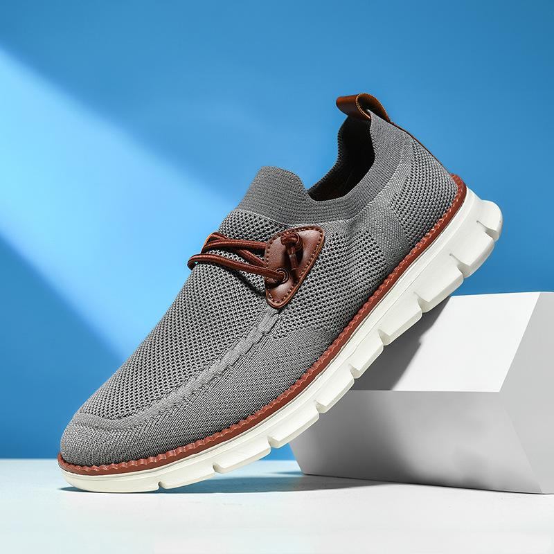 New British Style Men's Shoes Summer Breathable Sports Shoes Fly-woven Mesh Shoes Men's Large Size Shoes