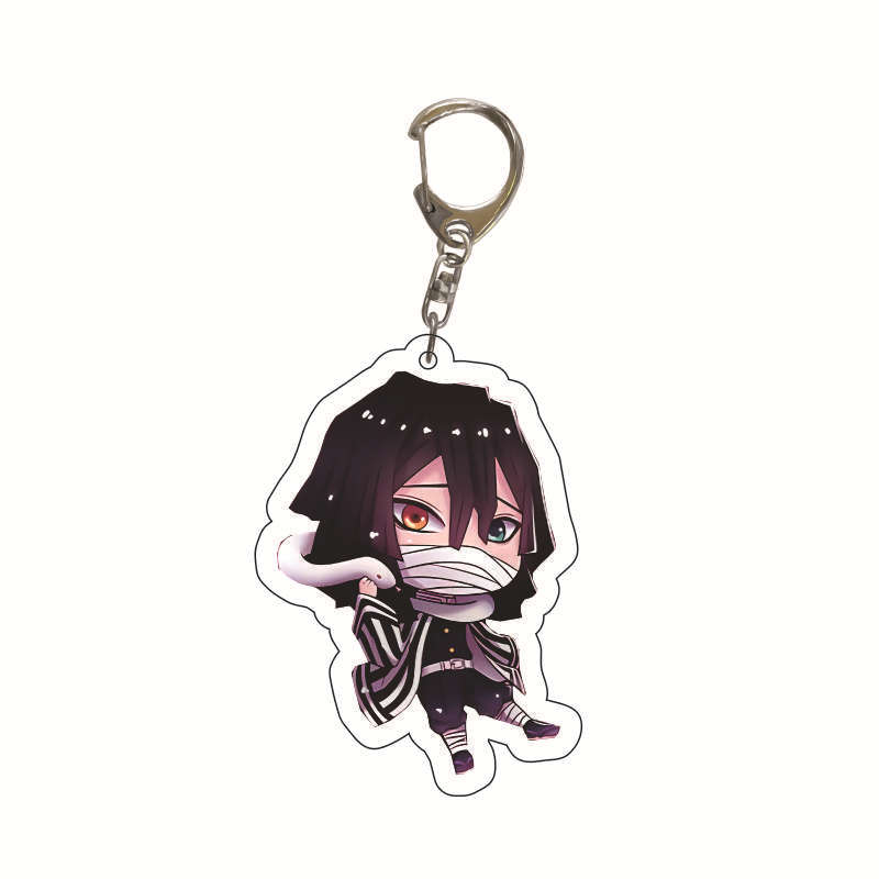 Acrylic Anime Keychain Kamado Tanjiro Nezuko Agatsuma Zenitsu Student Bag Charm Pendant Cosplay Accessories Gift