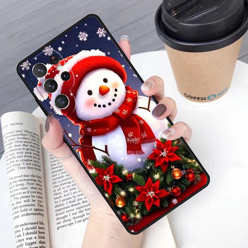 Christmas Snowman Penguin Santa Reindeer Phone Case Cover For Samsung Galaxy S24 S25 Ultra S21 S22 S10E Note 10 Plus 20 FE S23