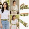 Antieke Metalen Gesp Canvas Tailleband Pin Gesp Boho Tailleband Bloemenprint Riem Voor Vrouwen