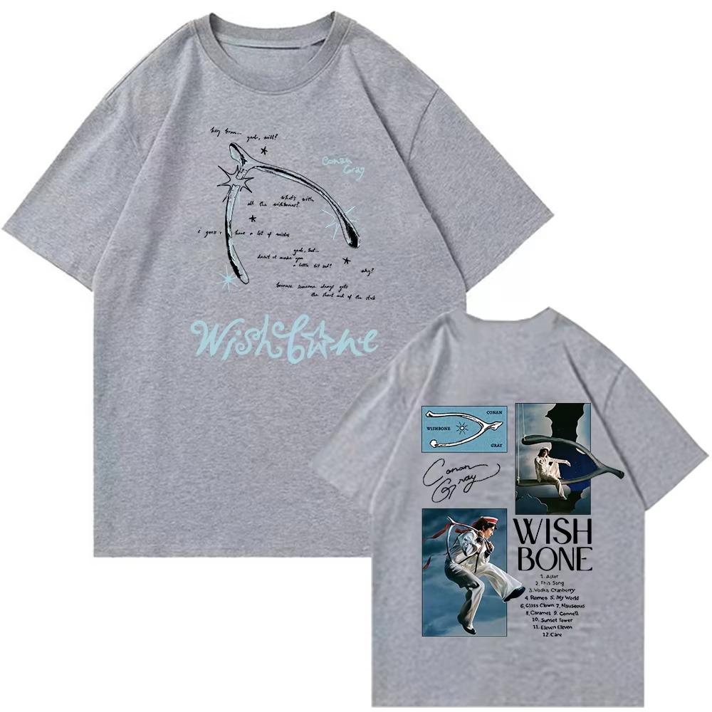 Conan Gray Wish Bone Tour 2026 Pure Cotton Tshirt Man Woman Harajuku Spring Summer New Short Sleeve Oneck Casual Shirt Gift