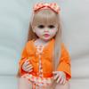Realistic Reborn Baby Girl Full Silicone Body Lifelike Doll With Long Hair 55 CM 22 Inch Princess Toddler Bebe For Kids Gift