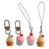 Sweet Cake Keychain Exquisite Resin Ornament Phone Charm Keyring Phone Charm Pendant for Fashionable Bags or Keys