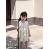 Girls' Cotton Striped Tank Sundress Set - Sleeveless Summer Dress In Cool Korean Style