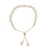 Fashionable Imitation Pearls Stretch Bracelet Minimalist Style Elastic Cord Pull-out Handchain Jewelry For Women Girls