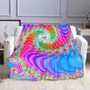 Colorful Spiral Fractal Pattern Design Patterned flannel blanket perfect for the bedroom living room, sofa, or a little nap