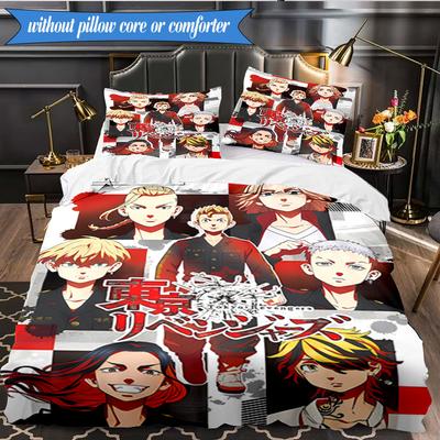 Tokyo Anime 3pcs K-pop Music Group Bedding set,Ideal for Bedroom, Dormitory,Including Duvet Cover And 2pcs Pillowcases,Fan Gifts