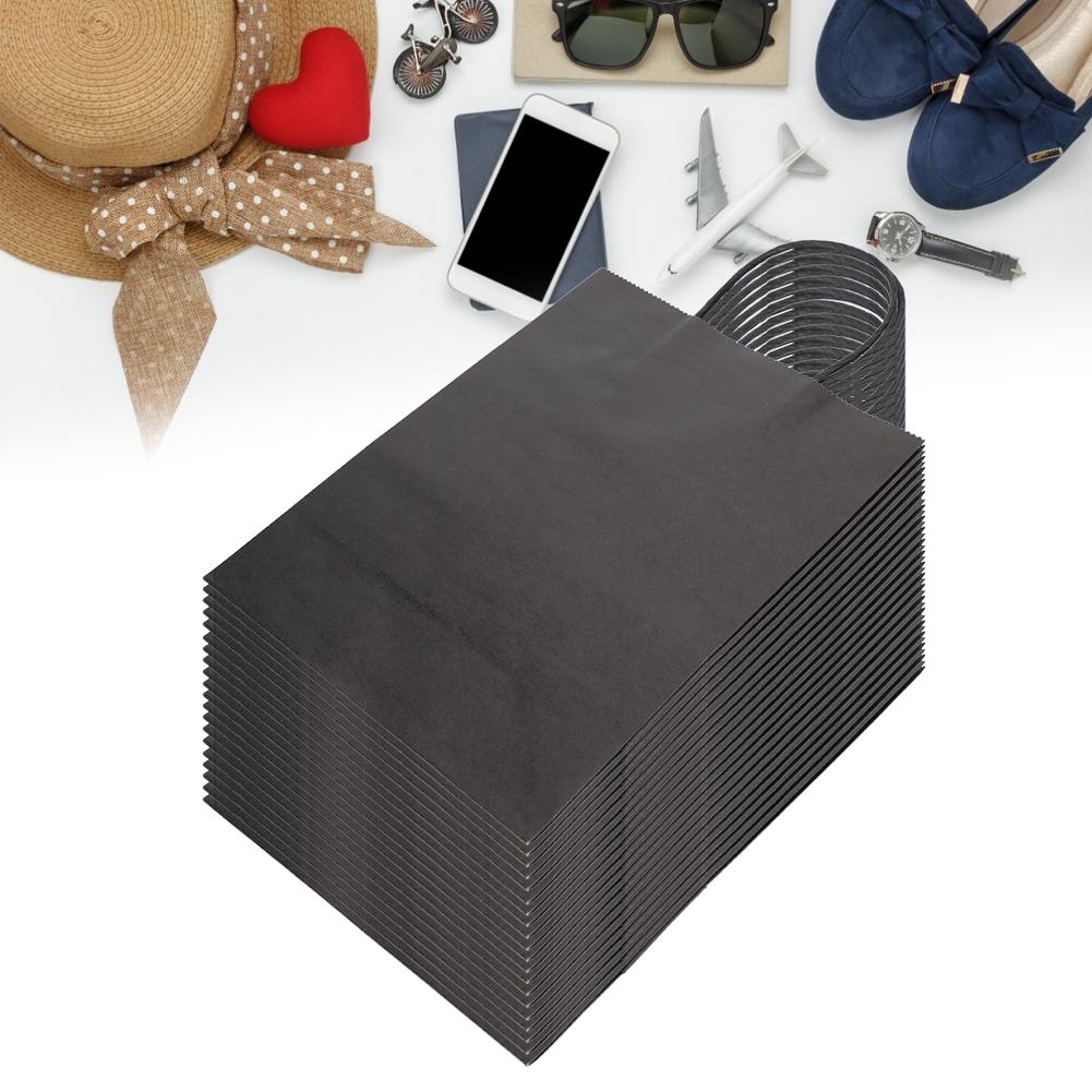 EcoFriendly Portable Kraft Paper Bag Shop Clothes Packaging Gift Bag (M 21 X 11 X 27.5cm)(Black )