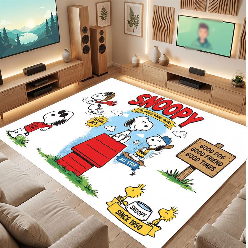 Snoopy Peanuts Rug Soft Thick Non Slip Floor Carpet for Bedroom Living Room Home Decor