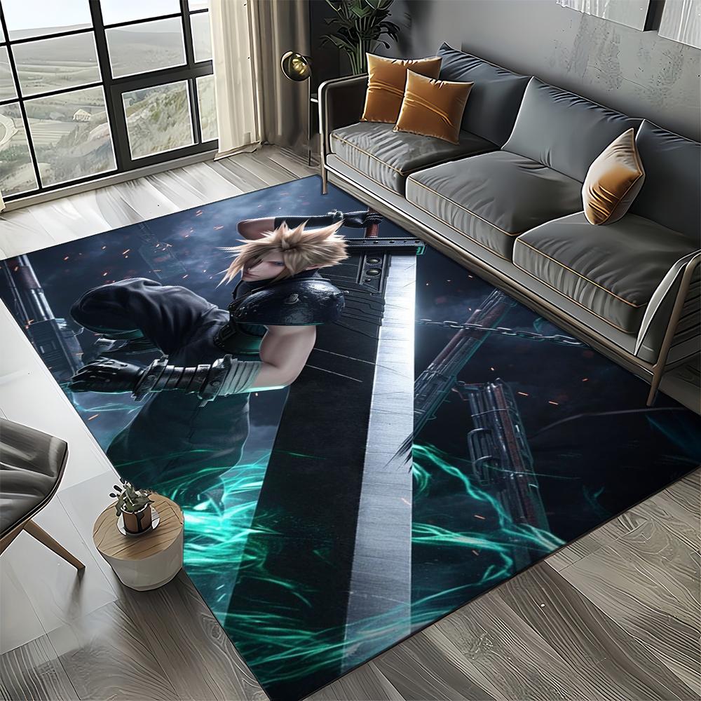 New Style Final Fantasy Games Cloud Tifa Aerith Carpet Rug for Living Room Bedroom Home Sofa,Kids Play Non-slip Floor Mat