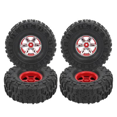 4PCS 1 10 Aluminium Alloy Remote Control Car Crawler Hub Tire Set for RC D90 F350 SCX10Red