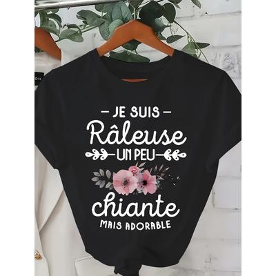 Damen Oversize Lustiges Grafik-T-Shirt Rundhalsausschnitt Kurzarm Lässiges Frühling Sommer Oberteil