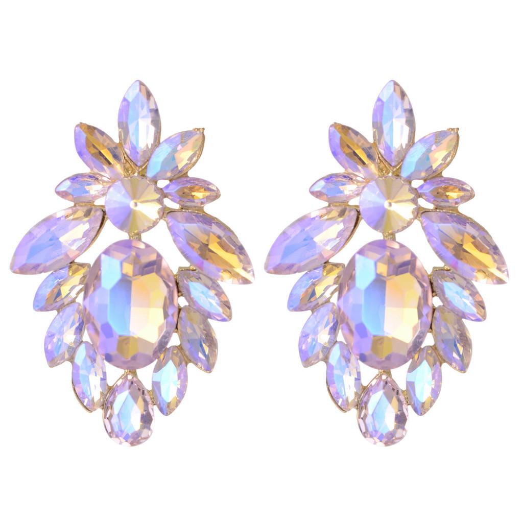 

Chic Geometric Alloy Drop Earrings With Glittering Accents For Women рожевий