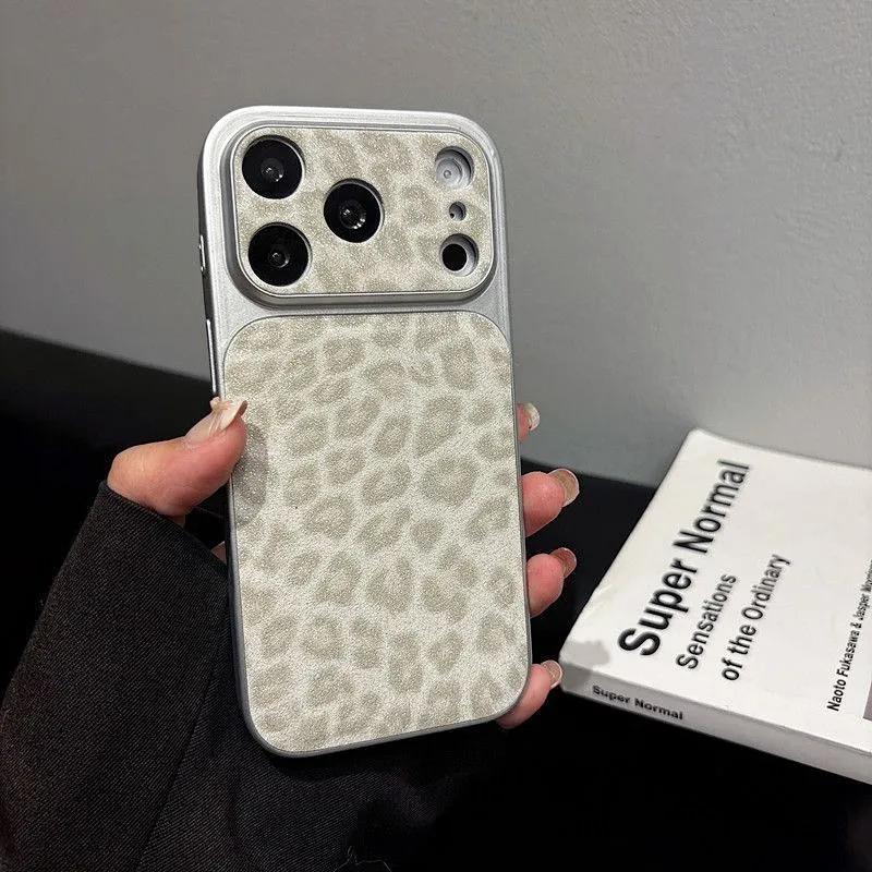 Cool Leopard Print Leather Texture Pattern Shockproof Phone Case for iPhone 17 AIR 16 15 14 13 12 11 PRO MAX PLUS Y2K Soft Cover