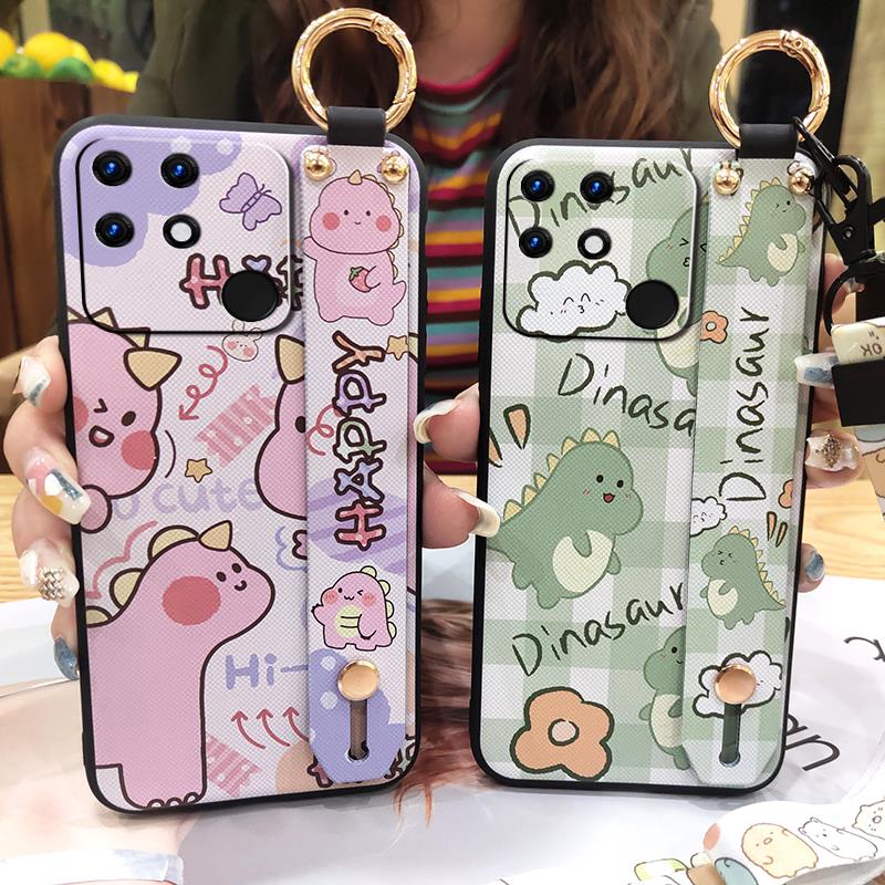 Cute Lanyard Phone Case For OPPO Realme Narzo 50A Shockproof Anti-dust Phone Holder Protective Dirt-resistant Back Cover