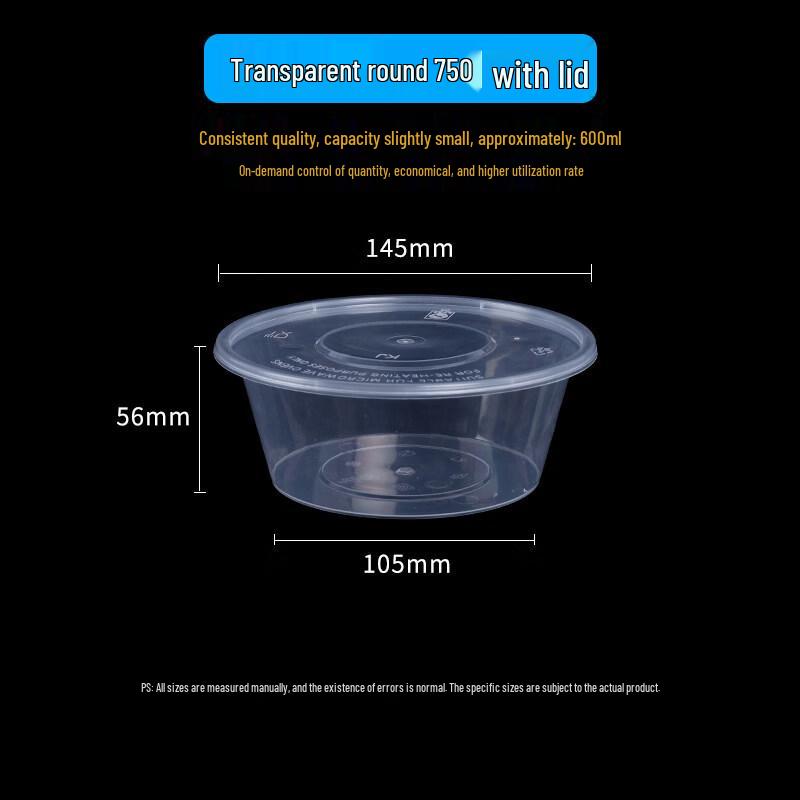 ZISIZ Round Disposable Meal Box with Chopsticks