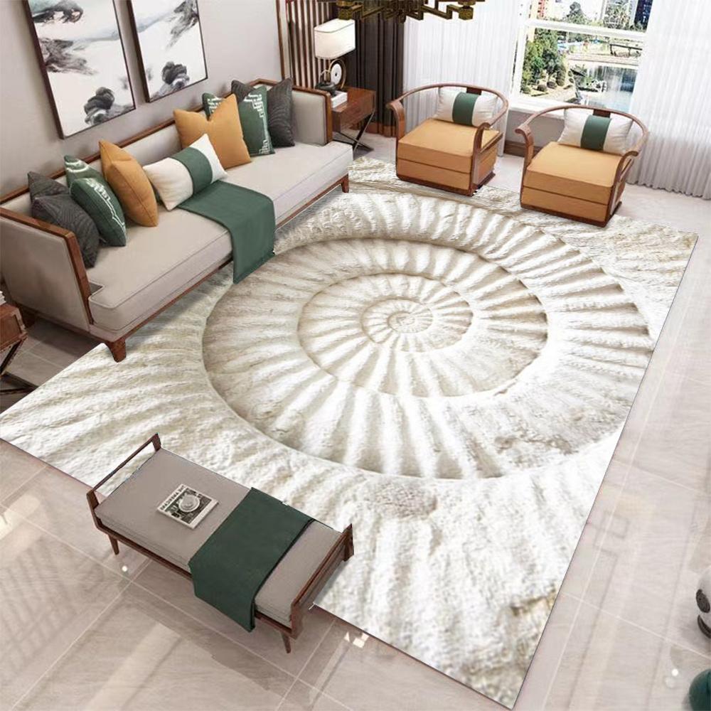 Coastal Theme Area Rugs Beach Reed Seascape Design Turtle Shell Pattern for Coastal Living Room Decor