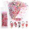 10 Blatt Love Lips Heart Nail Art Transferfolienaufkleber Starry AB Paper Wraps