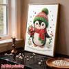 Frameless Pearl Painting Kit Cute Penguin Aesthetic Wall Art DIY Sparkling Bead Canvas Room Decor Creative Craft Christmas Holiday Gift
