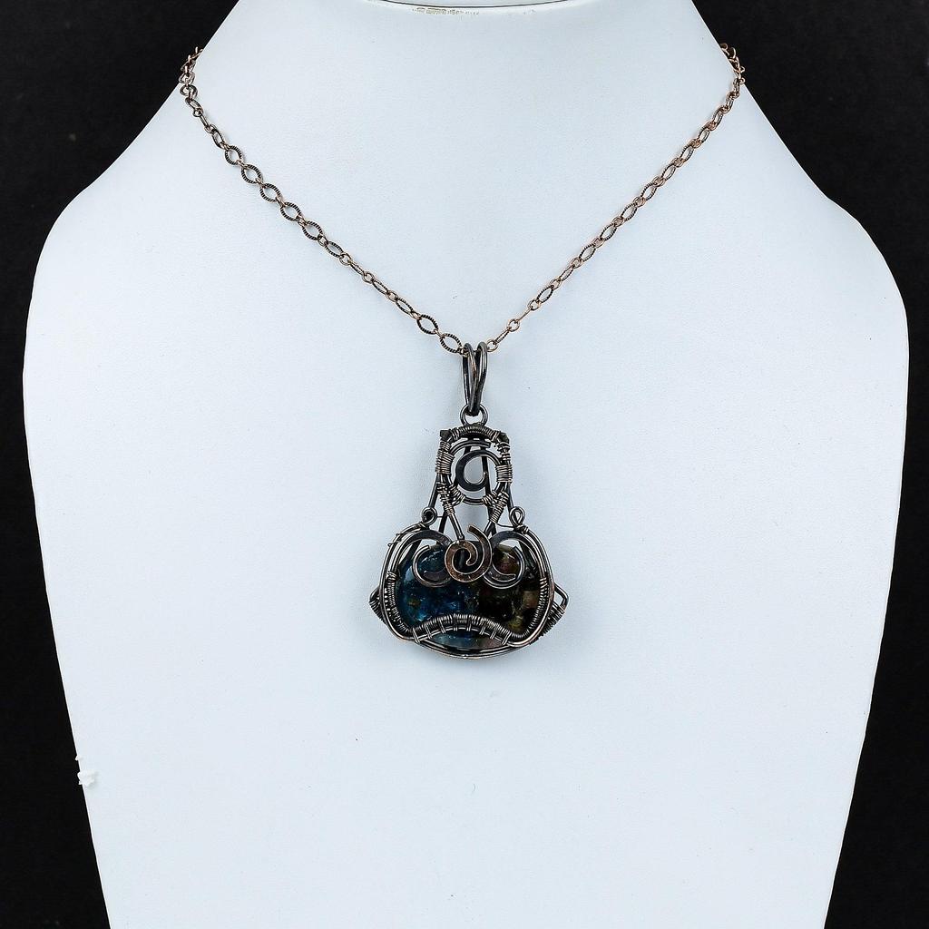 Watermelon Tourmaline Pendant Copper Wire Wrapped Pendant Natural Gemstone Jewelry Gift For Women Handmade Pendant Copper Wire Wrap Jewelry