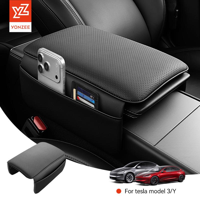 YZ For Tesla Model 3 Y Highland Juniper Car Armrest Pad Soft Case Center Console Box Cover Aanti-scratch 2021-2026 Accessories