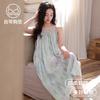 Lyocell Nightgown with Chest Pad, Women's Summer Suspender Pajamas, Maternity Plus Size, Cool Thin Tencel Dress.