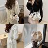 Fashionable Street Style Bucket Bag Simple Pu Shoulder Bag With Phone Pocket