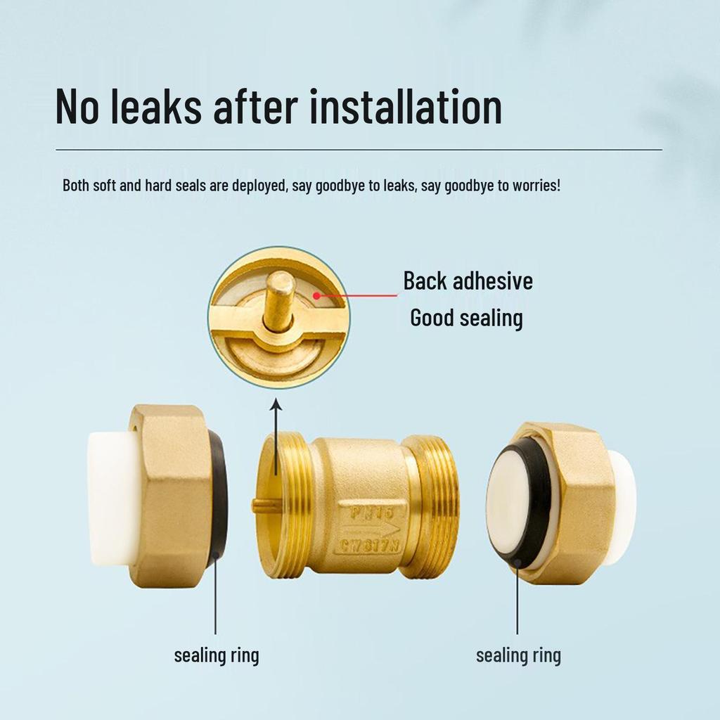 6/4 PPR Hot Melt Full Copper Check Valve, Horizontal/Vertical, 1-Inch Double Union, One-Way Tap Water Pipe Valve.