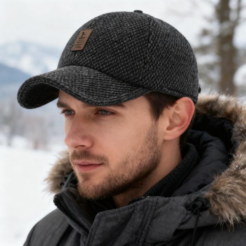 

Unisex Letter Label Baseball Caps Winter Thicken Warm Hats Outdoor Adjustable Casual Hats Hip Hop CapsMiddle-Aged Dad Hat сірий