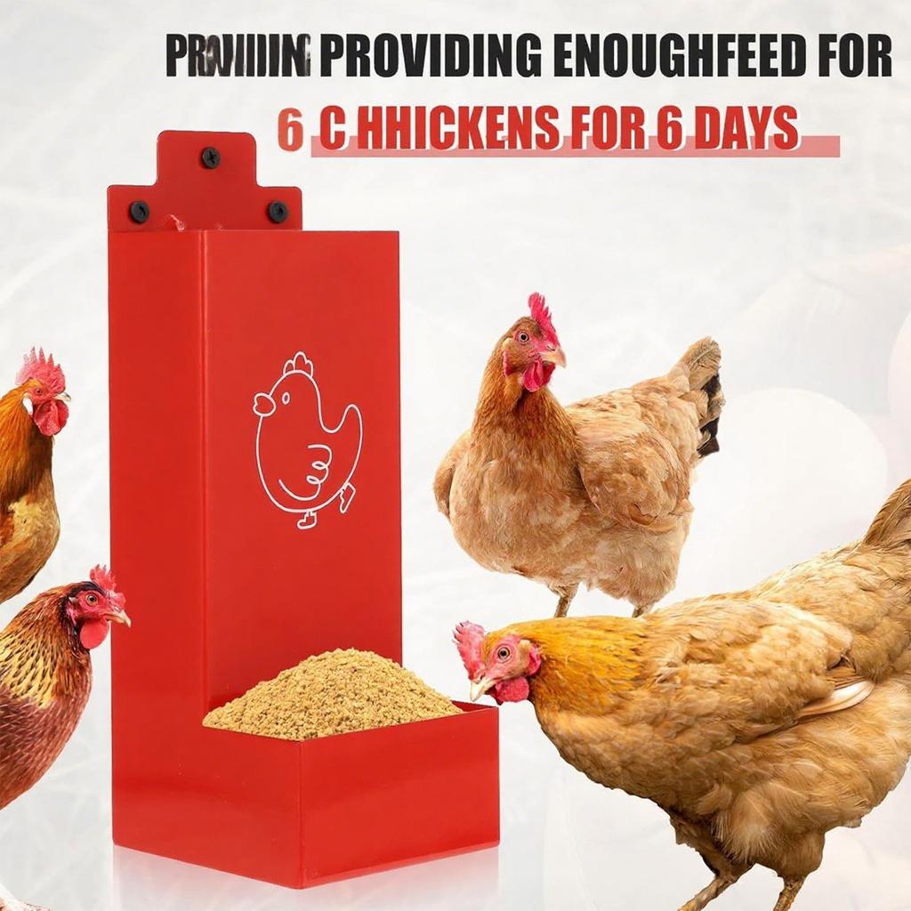 Outdoor Wrought Iron Suspended Automatic Chicken Pellet Feeder
