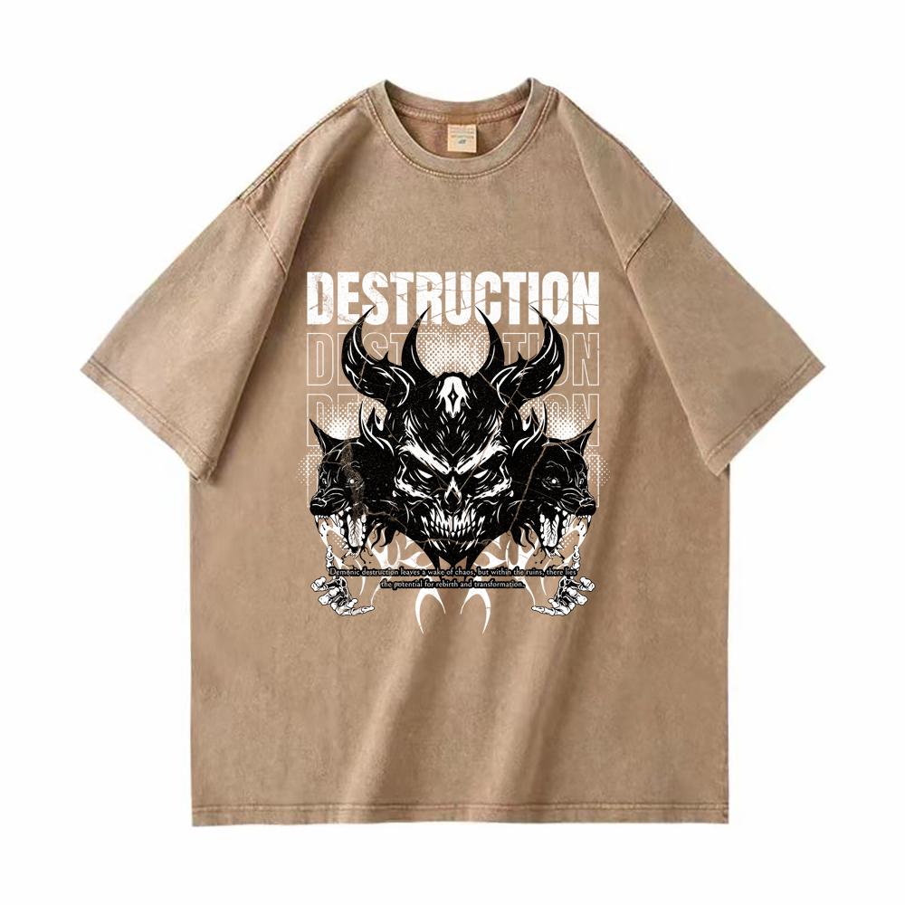 

Мужские винтажные футболки из тяжелого хлопка, футболка с цифровой печатью в стиле хип-хоп, ретро-панк, уличная футболка