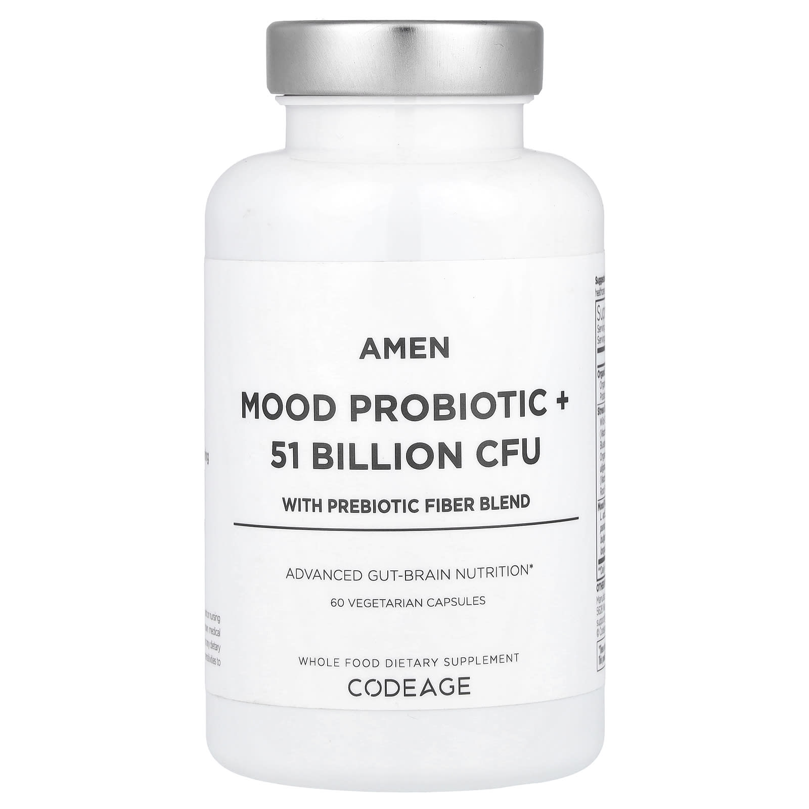 

Codeage, Mood Probiotic+, Contains Prebiotic Fiber Blend, 60 Veggie Capsules
