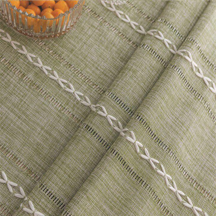 

Boho Cotton Linen Hollow Jacquard Tablecloth Rectangle, Washable Farmhouse Tablecloths for Party, Holiday, Picnic, Dining, Outdoor, Fall 90x90cm зелёный