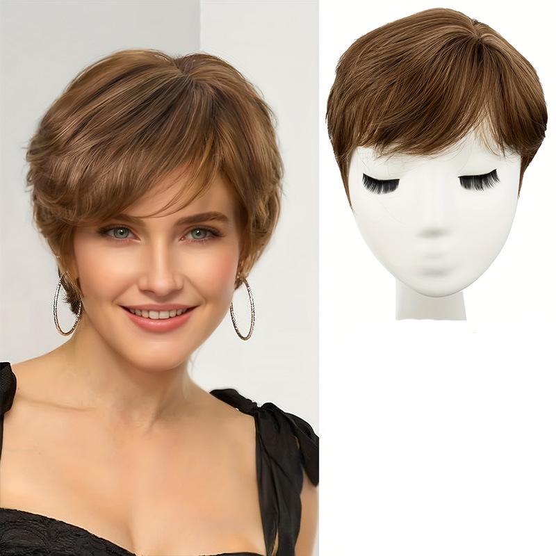 Women's Short Hair Top Hair Patch for Gray Coverage & Volume Boost