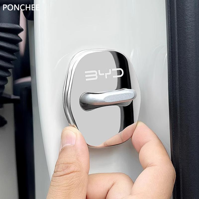 For BYD Dolphin 2023-2024 Metal Door Lock Covers for Automobiles Door Protection Cover Limit Device Guard Auto Supplies