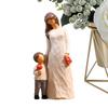 Resin Craft Ornament For Table Mom And Son Figure Statue Elegant Table Ornament Family Stand Sculpture Creative Craft Home Decor