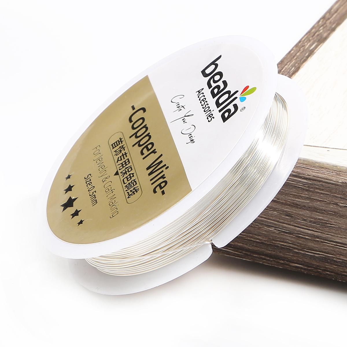 

Медная проволока для бисероплетения для браслета «сделай сам», ожерелья, цветного ювелирного шнура, веревки для рукоделия 0.5mm 7M