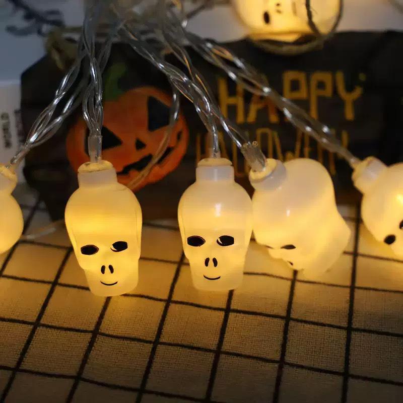 Halloween LED String Lights - Soft PVC, Pumpkin, Ghost, Bat, Skull Decoration