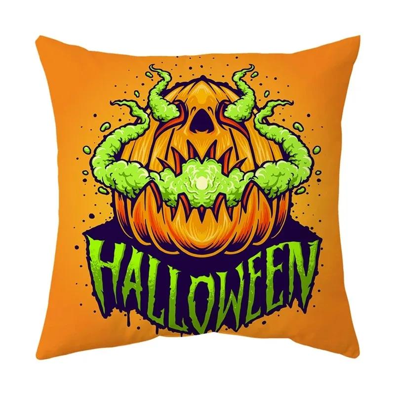 

Подушка для украшения на Хэллоуин, тыквенный череп, подушка-рукавочник, подходит для дома, гостиной, дивана, подушки для талии, украшения спальни 50x50cm