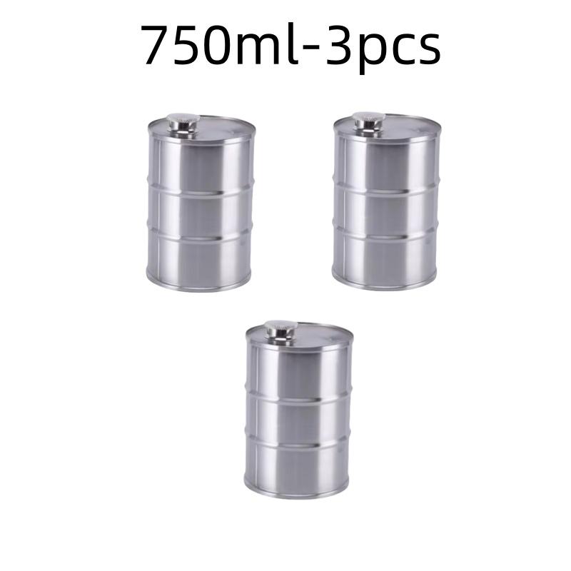 1Pc 25oz Water Bottle Drums Whisky  Portable Stainless Steel Hip Flask