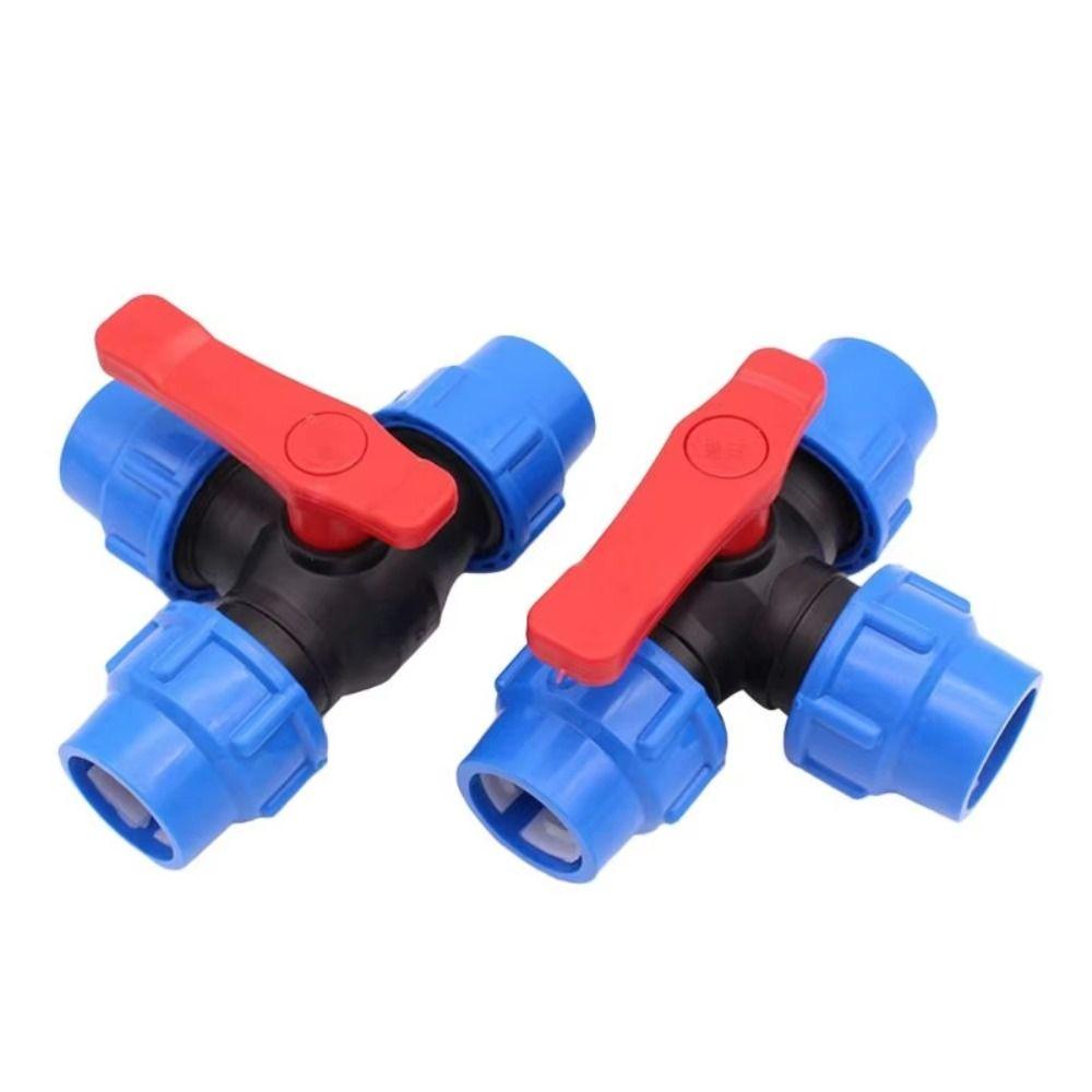 Irrigation PE Pipe Faucet Diverter 20/25/32/40/50mm Water Pipe Fittings 3-Way Ball Valve Household